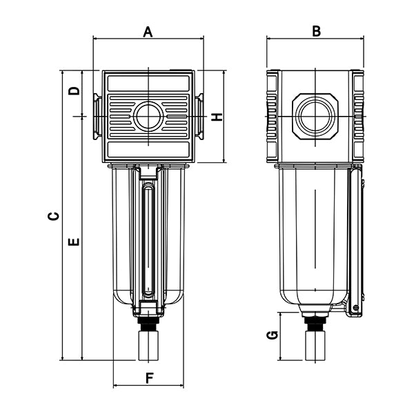 E/20-SC MEDIUM - Filtro modulare con scaricatore automatico di condensa - TECNOPOLIMERO o METALLO - Ani E/20-SC MEDIUM - Filtro modulare con scaricatore automatico di condensa - TECNOPOLIMERO o METALLO - Ani